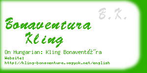 bonaventura kling business card